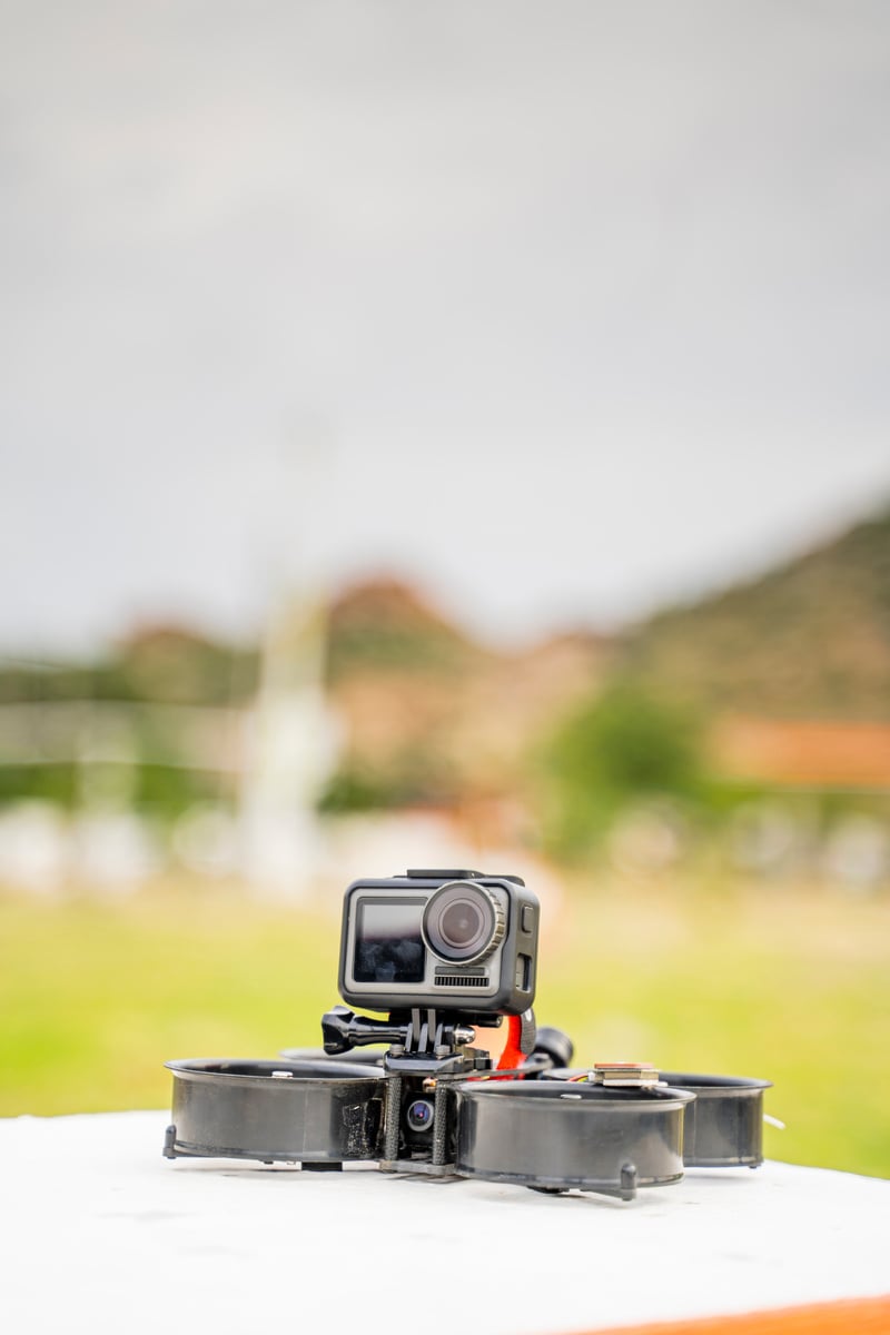 Cinewhoop drone or micro quad fpv with ducts and action camera ready to fly.